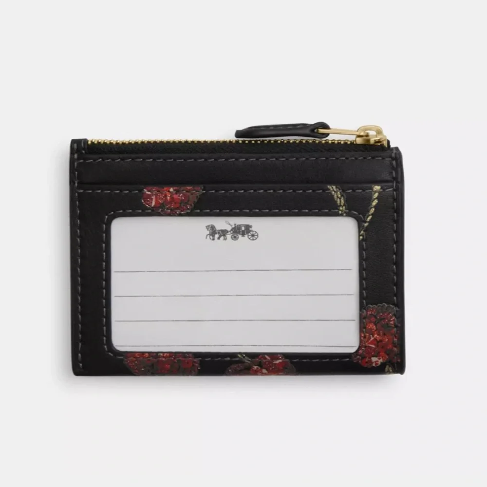 COACH Mini Skinny Id Case Cardholder Wallet w Cherry Print NWT AUTHENTIC - Picture 9 of 9